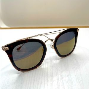 Diff Eyewear Zoey Polarized Sunglasses Brown+Gold mirrored